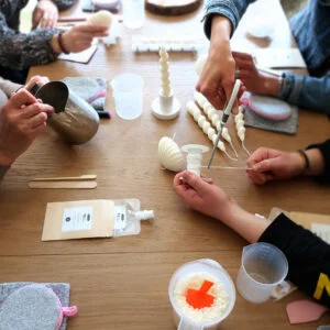 Atelier bougeoir, bougie et chandelle